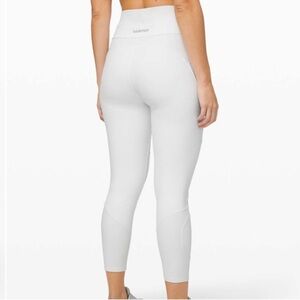 Lululemon New Ambition Super High Rise Tight 25” White Ribbed Size 6
